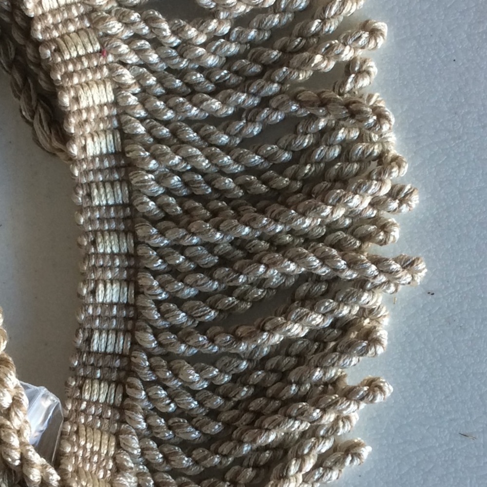 Beige fringe trim